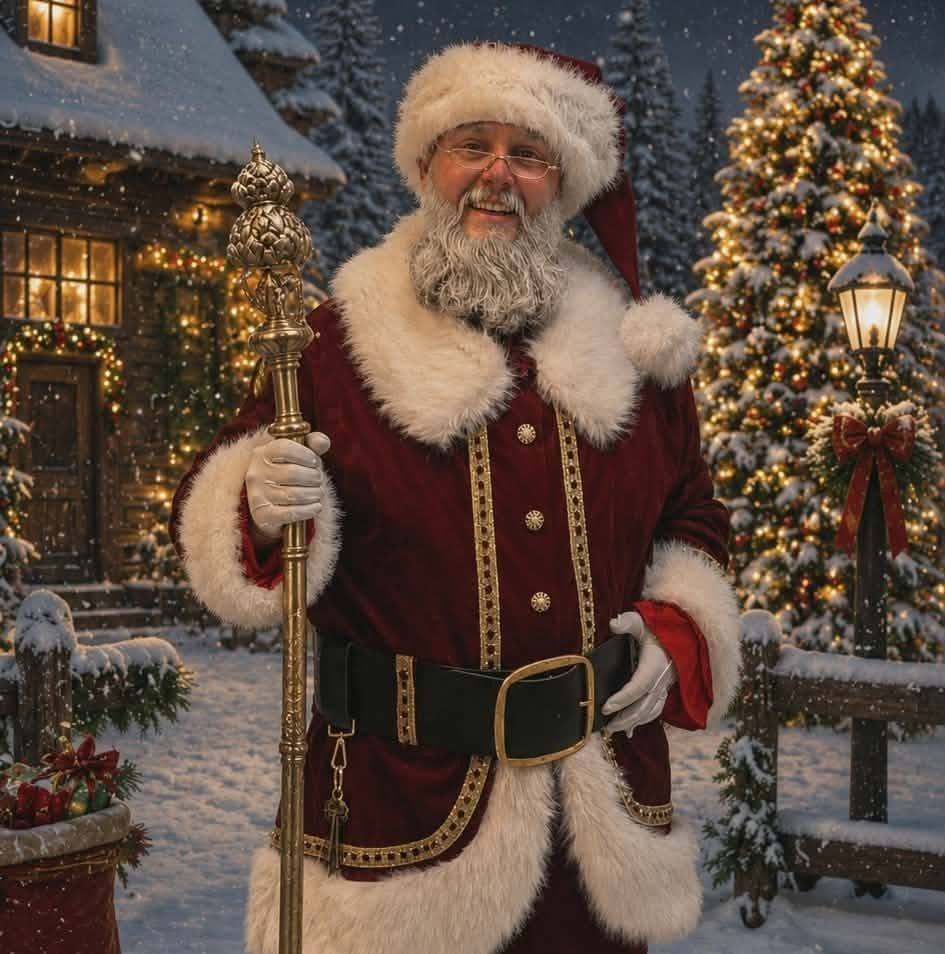 Jamie Alcock dressed as Santa Claus