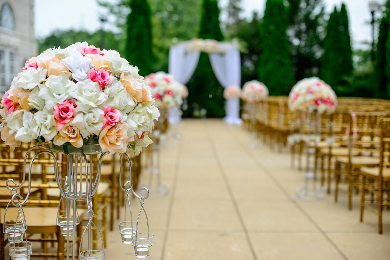 Wedding party celebrating